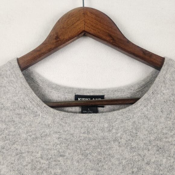 Kirkland Signature 2-Ply Cashmere Pullover Sweater Women L Gray Short Sleeve EUC - Picture 6 of 11